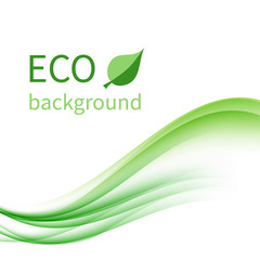 Ecological background with green wave. Vector design