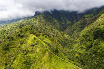 Obraz premium Aeial View over the Garden Island Kauai in Hawaii, USA