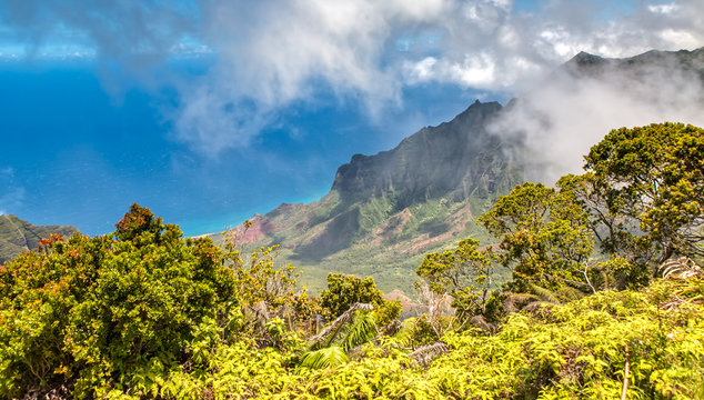 Panorama View over Kalalau Valley, Kauai, Hawaii