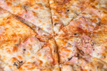 pizza capricciosa close up texture