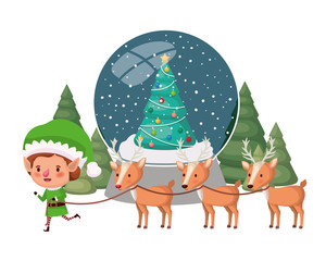 elf with reindeer and crystal ball avatar character