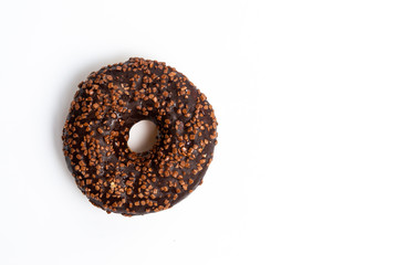 Decorated chocolate doughnut isolated no white