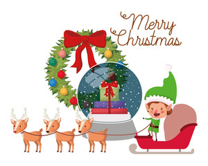 elf with sled and reindeer avatar character