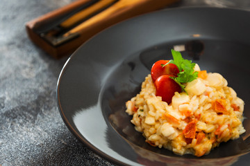 Risotto Scallops and dried tomatoes