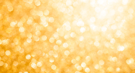 festive golden background bokeh with space for text