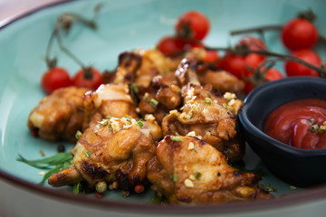 Fine pies roasted chicken, parmesan and onion chutney