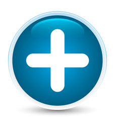 Plus icon special prime blue round button