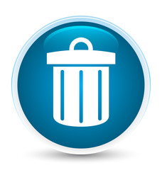 Recycle bin icon special prime blue round button