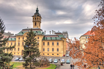 Fototapeta na wymiar Szeged cityscape in autumn
