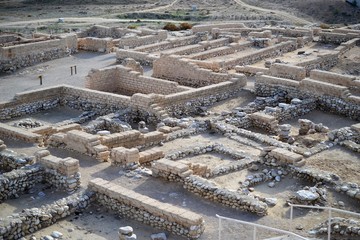 Tel Beer Sheba, Beer Sheva, Beersheva archaeological site, ruins of the ancient city, Israel, Negev...
