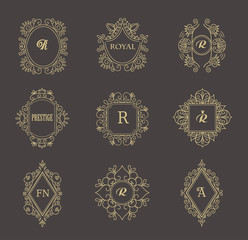 Vintage Floral Frames for your Logo, Invitation, Wedding Background.