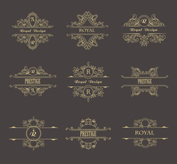 Vintage Floral Frames for your Logo, Invitation, Wedding Background.