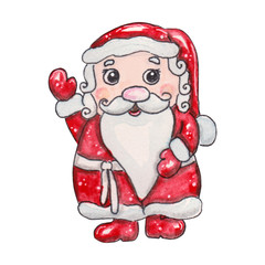 watercolor hand drawn fabulous Christmas character