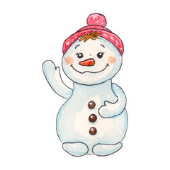 watercolor hand drawn fabulous Christmas character