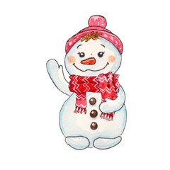 watercolor hand drawn fabulous Christmas character