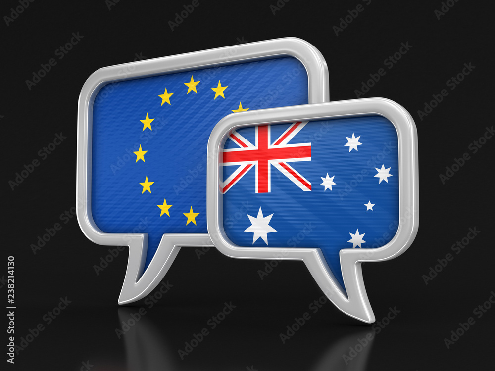 Poster speech bubbles with flags. image with clipping path