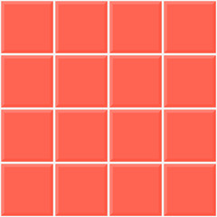 Fototapeta na wymiar Seamless tile pattern of coral color. Ceramic squares tile wall. Vector.