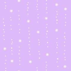 Minimal winter seamless pattern with falling snowflakes