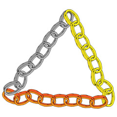 Chain icon. Vector illustration of a metal chain. Hand drawn metal chain.