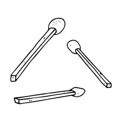 Scattered matches. Wooden matches. Vector illustration of a match.
