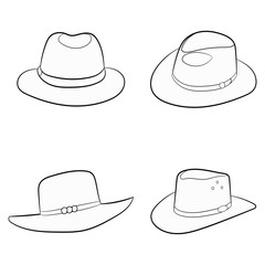 Old hat. Vector drawing. Element of clothes.