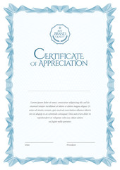 Certificate template. Diploma of modern design or gift certificate.