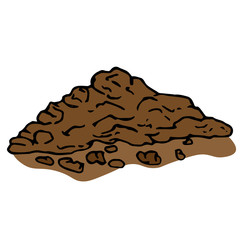 Soil land icon. Vector illustration of a hill of land. Hand drawn soil.