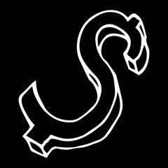 Dollar symbol. Vector of an old coin. Hand drawn dollar sign.