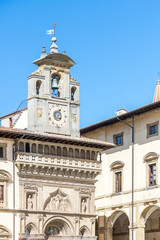 Fototapeta na wymiar Detail of the Palazzo della Fraternita dei Laici from Arezzo, Italy