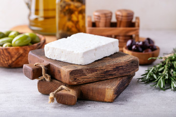 Traditional greek appetizer goat feta cheese
