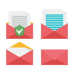 Postal concept, mail message icon, postal envelope. Modern cartoon vector illustration in a flat style isolated on white background for labels, web, mobile app.