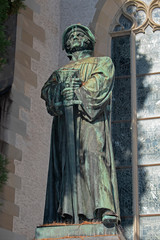 Denkmal für den Reformator Ulrich Zwingli, Wasserkirche, Zürich, Schweiz