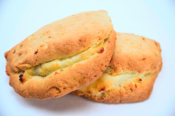 Isolated cottage cheese cookies.