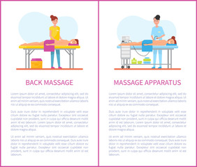 Back Massage and Apparatus Machine Posters Vector