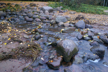 Stream among the stones. Autumn