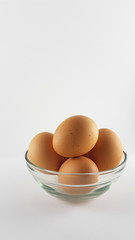 Egg bowl on white background