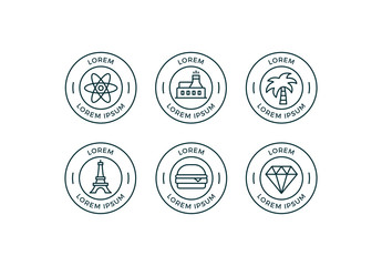Illustrated Badges Set