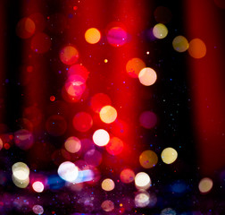 Poster decorations. Glitter bokeh background. Christmas and New Year holidays, winter season. Greeting card 2019