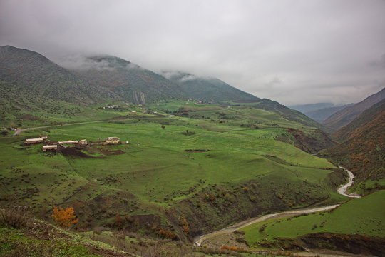 Autumn landscape of Talysh mountains, Azerbaijan