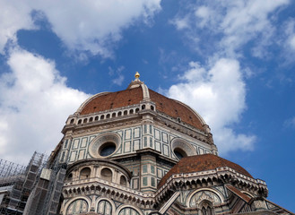 Fototapeta premium Cúpula de la catedral de Santa Maria del Fiore, o catedral de Santa María de la Flor,en Forencia,obra de Filippo Brunelleschi.