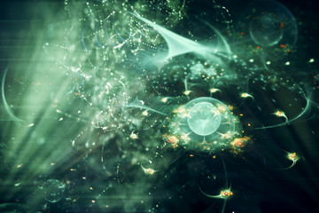 Abstract Artistic Modern Artwork On A Colorful Smooth Background