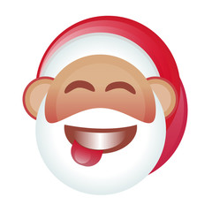 Cute santa claus face. christmas design concept. vector illustration. Christmas symbol. Emotions and New Year's objects. Vector isolated on white