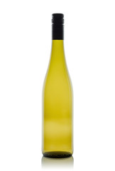 white wine bottle on white background