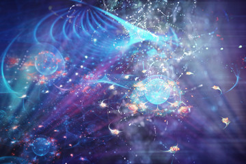 Abstract Artistic Modern Digital Artwork On A Multicolored Smooth Background