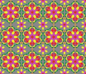 Background with seamless pattern in islamic or indian style