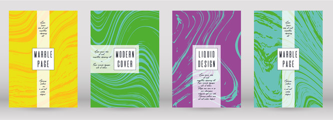 Naklejka premium Modern Marble Cover Design for your Business with Abstract Lines. Futuristic Poster, Flyer, Layout with Liquid Pattern for Branding, Identity, Annual Report. Vector minimalistic brochure. Luxury.