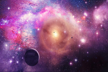 Obraz na płótnie Canvas Artistic Galaxy, Planets, Stars In a Nebula Galaxy - Elements of this Image Furnished by NASA