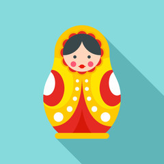 Wood nesting doll icon. Flat illustration of wood nesting doll vector icon for web design