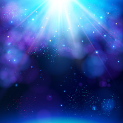 Sparkling blue festive star burst background