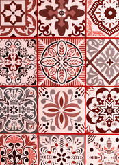 LIVING CORAL 2019. mexican talavera background. Living coral. Color of the year 2019.